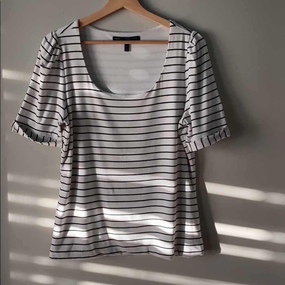 White House Black Market striped boatneck tee